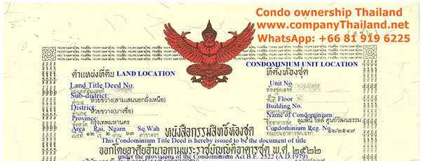 Condo ownership search / Condo title deed check Thailand